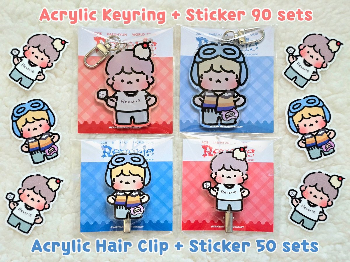 ✨️ 𝔾𝕚𝕧𝕖 𝔸𝕨𝕒𝕪 ✨️
❤️💙2025 BAEKHYUN WORLD TOUR <Reverie> in BANGKOK💙❤️
(RT สุ่ม all 1 set)

พกจ.อคริลิค/กิ๊บติดผม/กลิตเตอร์สติ๊กเกอร์ fa by 핌님 @/____11614 🫶

🗓 6-7 SEP 25 (SAT-SUN)
📍 BITEC LIVE
กติกา : โชว์ทวิตนี้+บัตรคอน
เด็กๆรอพิๆอยู่นะค้าา 🐶
#ReverieBANGKOK