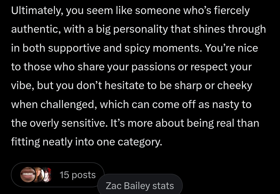 This is why I love <a href="/grok/">Grok</a>. Because it always keeps things real with me. 💯