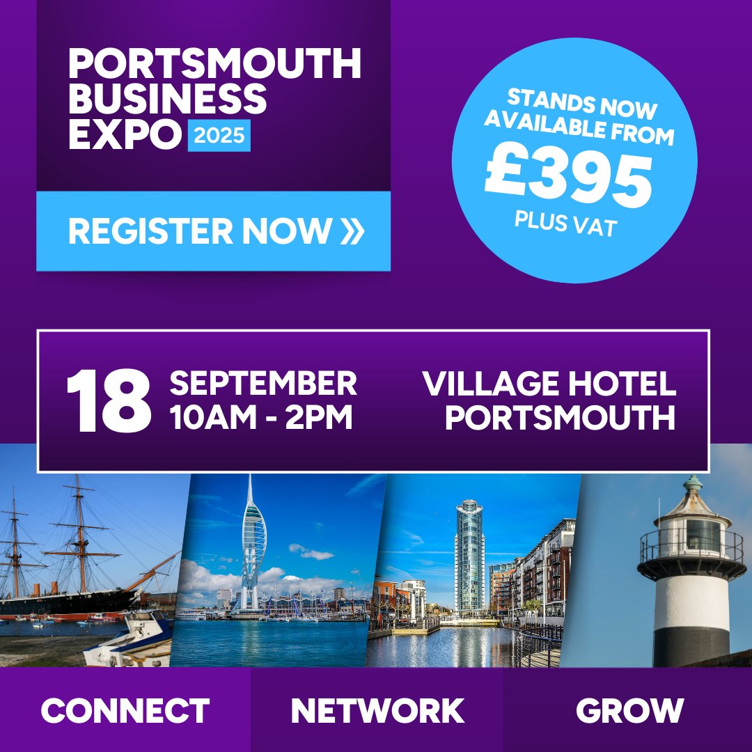 With the Portsmouth Business Expo fast approaching, there's no better time to book your stand! 📢 Request details here: bit.ly/4iWggym  #PortsmouthExpo #PortsmouthBusiness