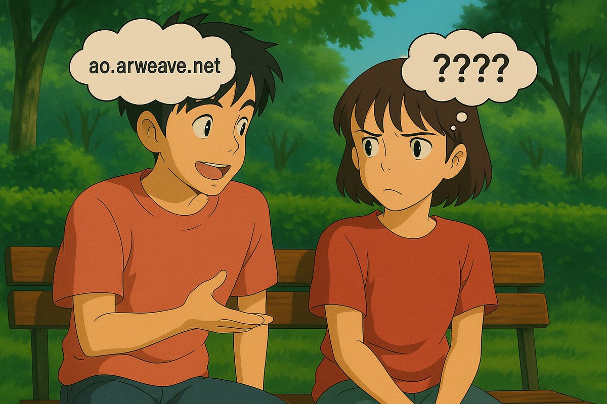 yeggraowo31780's tweet image. I spotted a couple and this was what I heard them discussing about  ; 
Boyfriend = Web3 devs
Girlfriend = She is a traditional L1/L2 smart contracts
Other girl (the distraction) = ao.arweave.net (with glowing aura + “Infinite scalability, real parallel compute,…