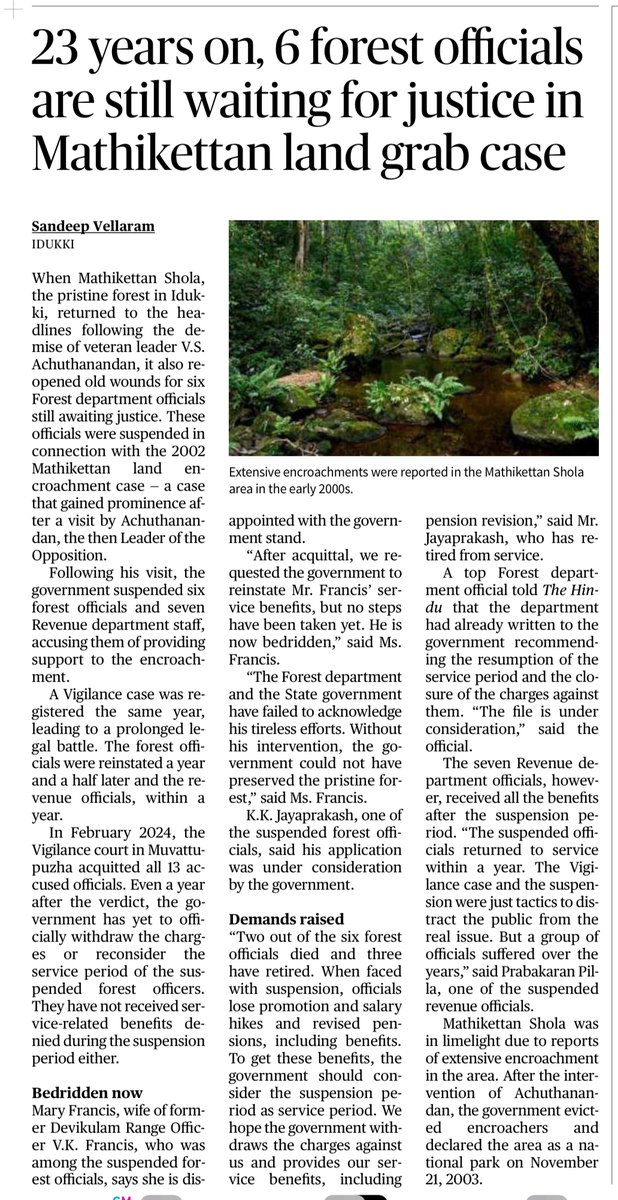 Mathikettan was back in the headlines after the demise of CPI(M) veteran VS Achuthanandan. But 6 Forest dept officials arraigned as accused in cases then are still awaiting justice, reports ⁦<a href="/sandeepvellaram/">Sandeep Vellaram</a>⁩