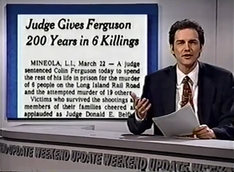 Well how 'bout this, huh? You know, it makes me sick. When a society lets a guy like Colin Ferguson live for another TWO HUNDRED YEARS.

It's ridiculous. It's crazy!
