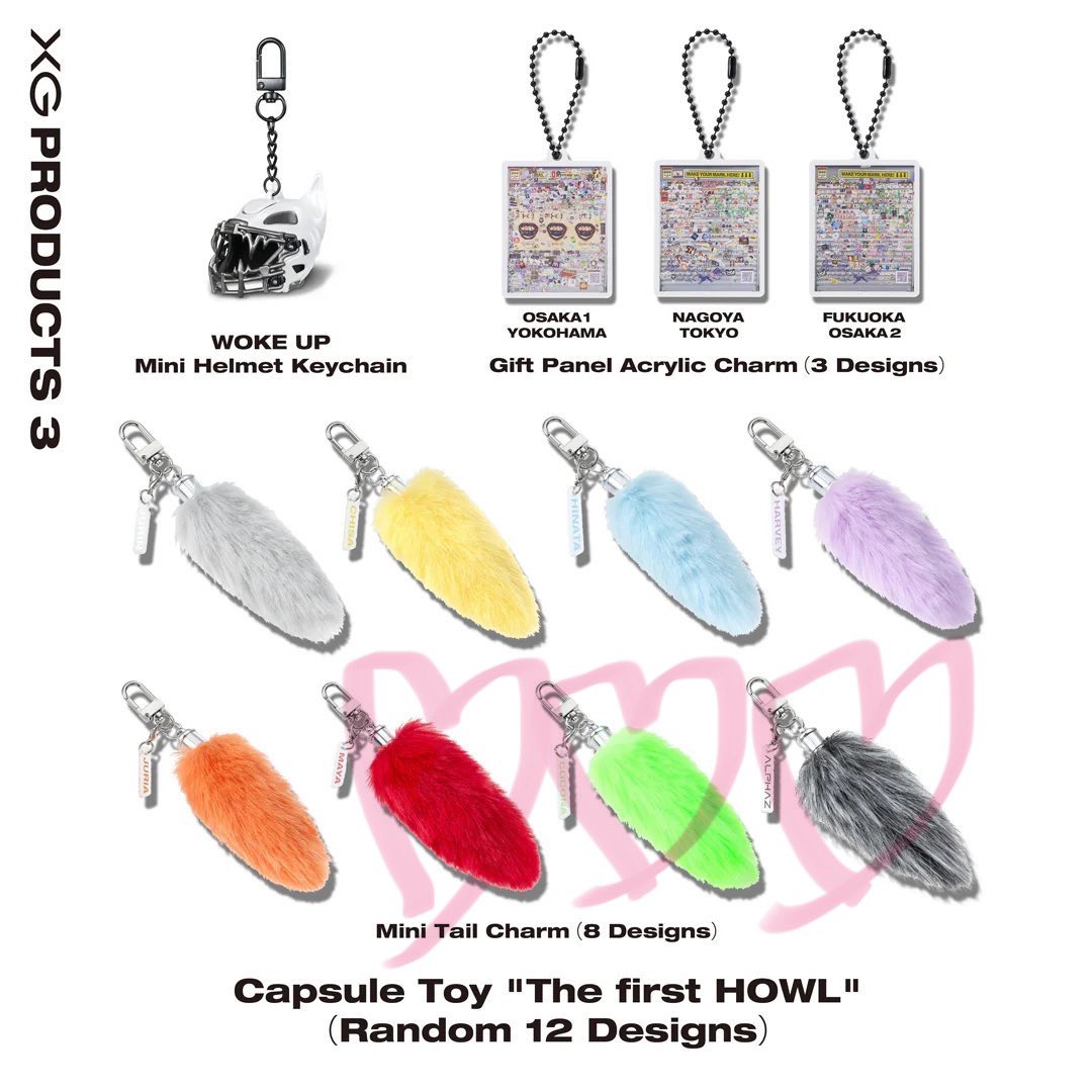XG カプセルトイ ミニテイル チャーム アクリルキーホルダー　10点セット XG カプセルトイ ミニテイル チャーム アクリルキーホルダー 10