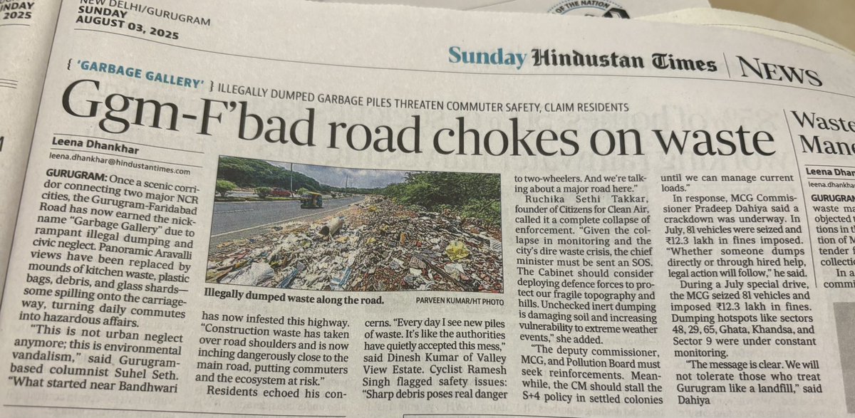 Gurugram's waste crisis commands stronger support and reinforcement from CM <a href="/NayabSainiBJP/">Nayab Saini</a> ji, please call in the army for 3 months! Deploy defence forces to enforce municipal laws, rein in the mafia, and stop unchecked dumping. Current enforcement capacities <a href="/MunCorpGurugram/">MCG</a>
