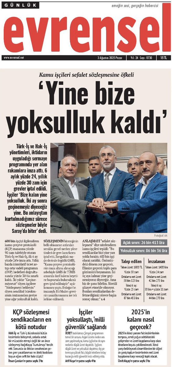 ErenMurat01's tweet photo. İşçinin Alın terinden, cebinden geçinenler işçiye sefaleti dayattılar!
@evrenselgzt
#Kamuişçileri Yine bize yoksulluk kaldı
#İstifaEtmekteBirErdemdir
#Sendikacılarİstifa
#ErgünAtalay #MahmutArsalan
#DevletSert #RamazanAğar
#ilhamiPolat
@turkiskonf @hakiskonf @hizmetissendika @Yolissendikasi @demiryolissend @ozsagliksen #Tarımiş