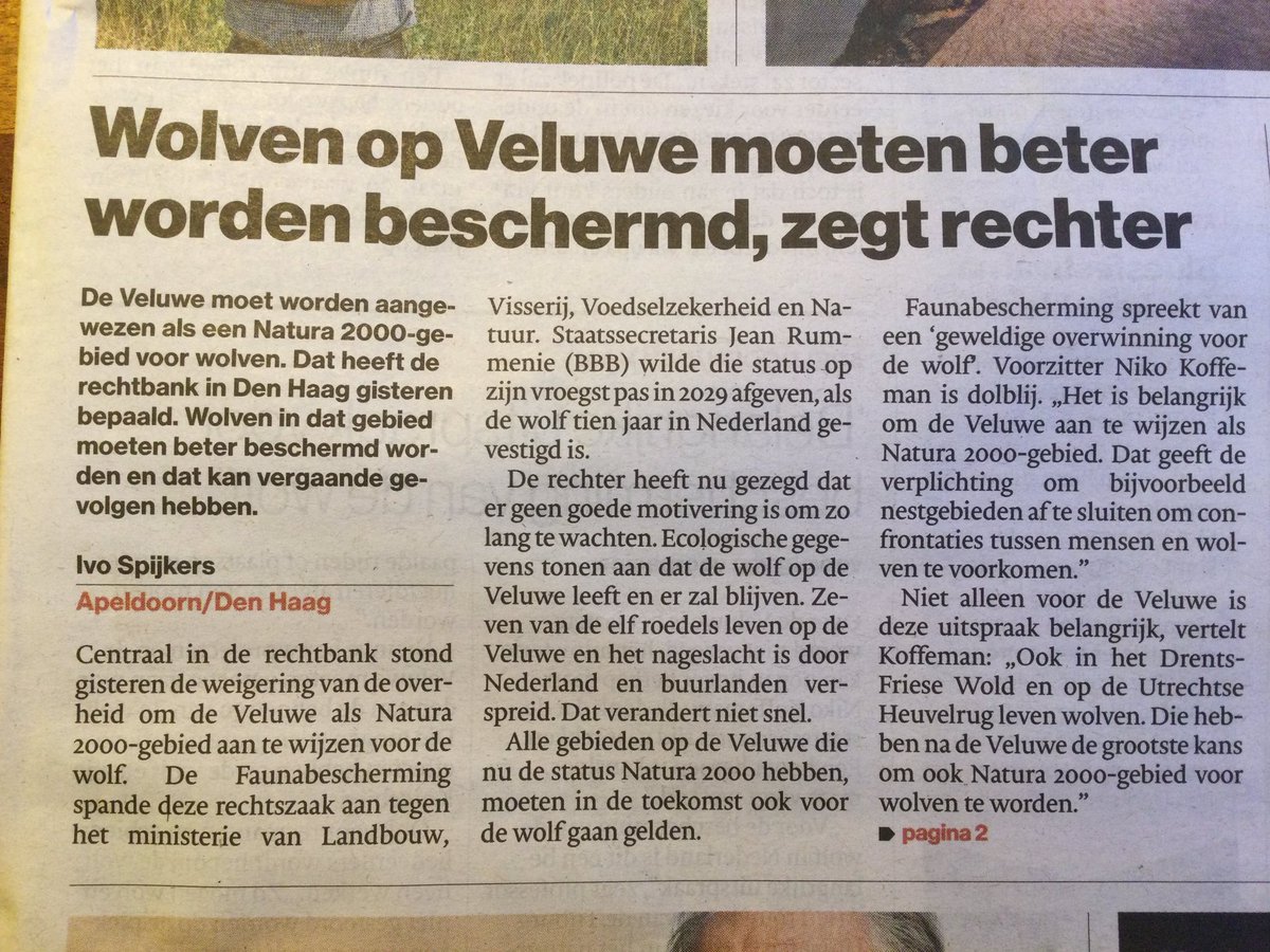 Roel Janssen🇺🇦🍀🌹 (@vrijevogel56) on Twitter photo Ein-de-lijk iets positiefs te melden over de wolf
Een reden om te aan te sluiten bij de <a href="/faunabeschermin/">De Faunabescherming</a> Ein-de-lijk iets positiefs te melden over de wolf
Een reden om te aan te sluiten bij de <a href="/faunabeschermin/">De Faunabescherming</a>