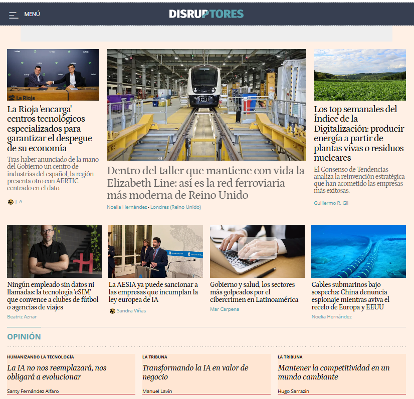 En portada de este soleado domingo de agosto ☀⤵
f.mtr.cool/htdpixytbl

🚄 Entramos en el taller de la red ferroviaria más moderna de Reino Unido
✍ <a href="/NoeliaHn/">Noelia Hernández Nieto</a> 

  🏢 Rioja 'encarga' centros tecnológicos especializados para garantizar el despegue de su economía
✍ J. Arnau