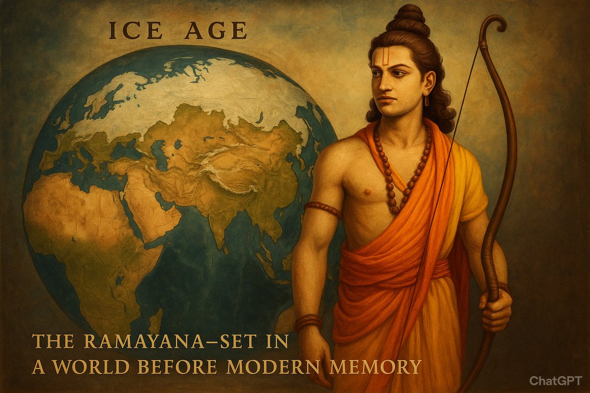 triggerleftist's tweet photo. Civilizations don’t just survive - they endure. 🇮🇳
India’s timeless legacy stretches far beyond recorded history. Our Vedas - undated and eternal - are said by some researchers to be over 250,000 years old. And the Ramayana? Some place it as far back as 12,500 BC, predating even the Younger Dryas global cataclysm (~10,000 BC).
We’re not just living history - we’re descendants of it.