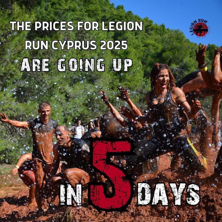 The countdown continues! ⏳ Only 5 days left before prices go up for Legion Run Cyprus. Now’s the time to rally your team and lock in your spot at the best rate. Why pay more later? 💥 legionrun.com/events/legion-… WE ARE LEGION