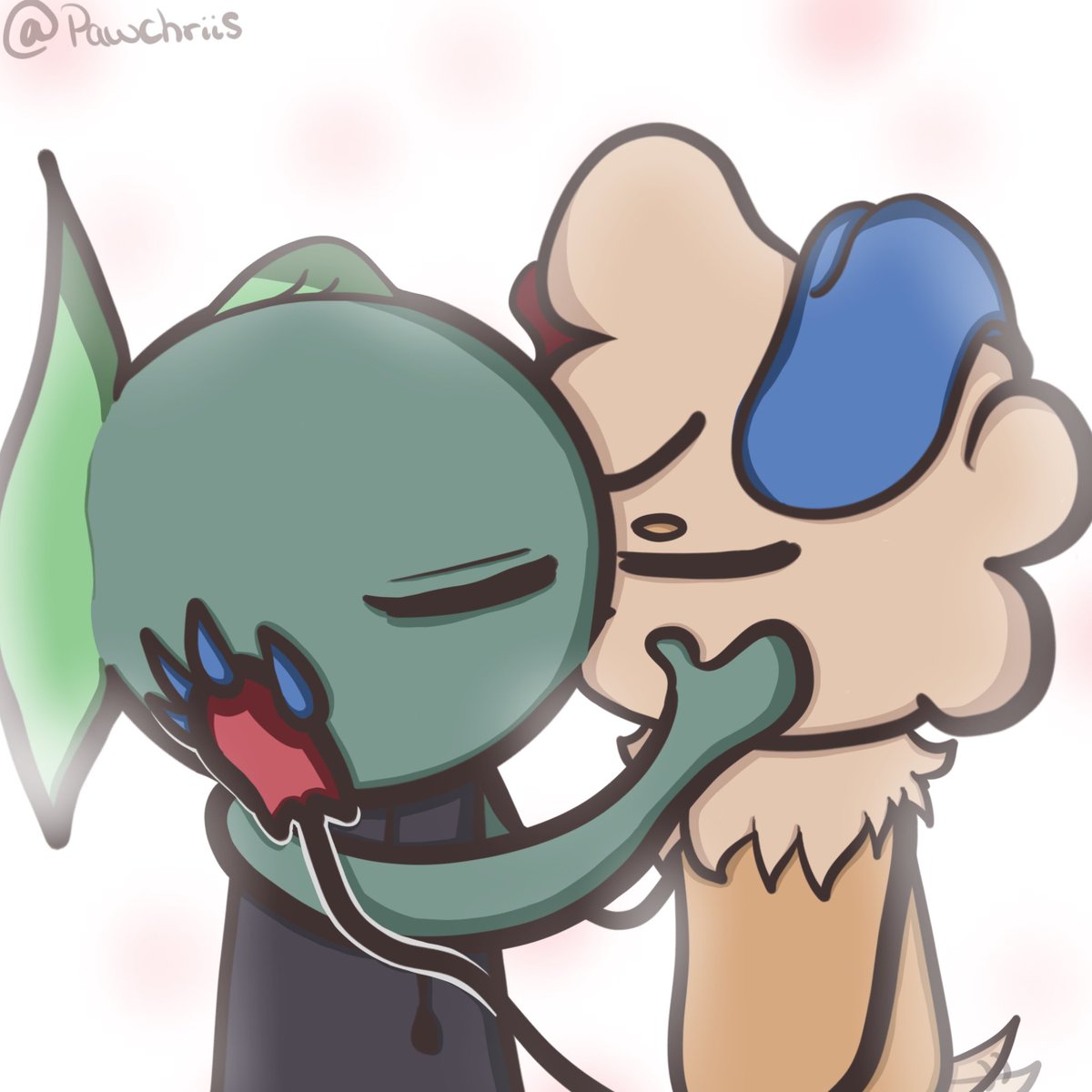 PUPGR0WL's tweet image. First kiss 💋 

( Happy 100 days of cuddlefish!! 🫂🐠 )

#yumeship #cuddlefish #riakotwt