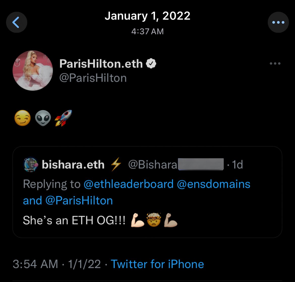 I literally persuaded her to include .eth

It was hilarious