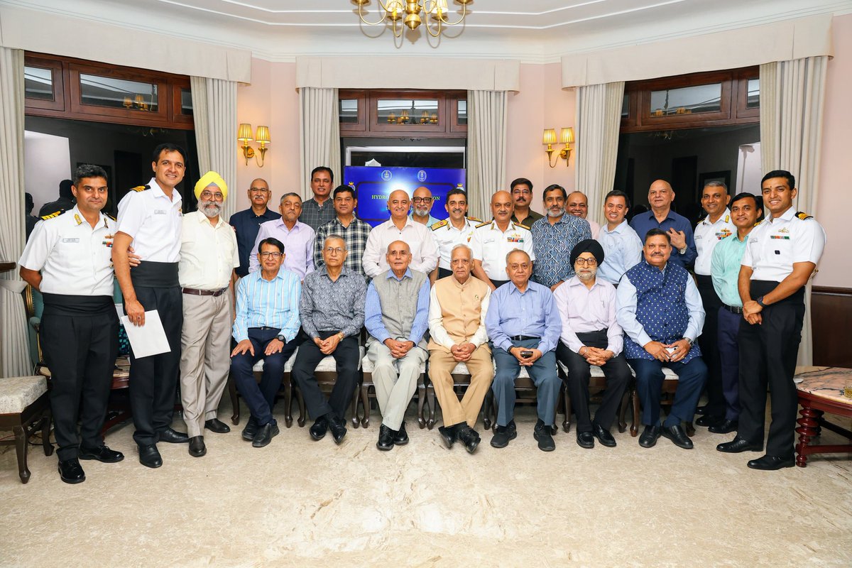 PRODefDehradun's tweet image. Vice Admiral Lochan Singh Pathania #ChiefHydrographer, hosted a #HydrographersReunion on 02 Aug 25. 
The event brought together #serving and #veteran professionals for a meaningful evening of reconnection and reflection. The event featured valuable #experiencesharing, insightful