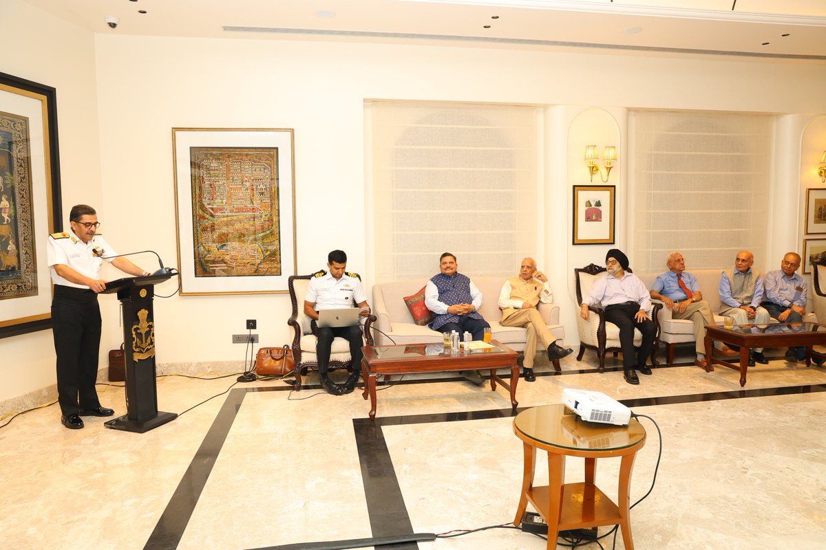 PRODefDehradun's tweet image. Vice Admiral Lochan Singh Pathania #ChiefHydrographer, hosted a #HydrographersReunion on 02 Aug 25. 
The event brought together #serving and #veteran professionals for a meaningful evening of reconnection and reflection. The event featured valuable #experiencesharing, insightful