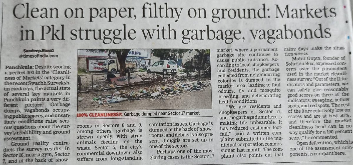 mohitgupta1962's tweet photo. @SandeepRanaChd This is really inspirational. Our efforts to get the garbage cleared by MC Panchkula a couple of times saw garbage cleared but came back the next day. Finally an report woke up the market and then there was no stopping
#activecitizenry at it's best.
@Marathon_9
@Solutionboxpkl https://t.co/dk9WQaegOW