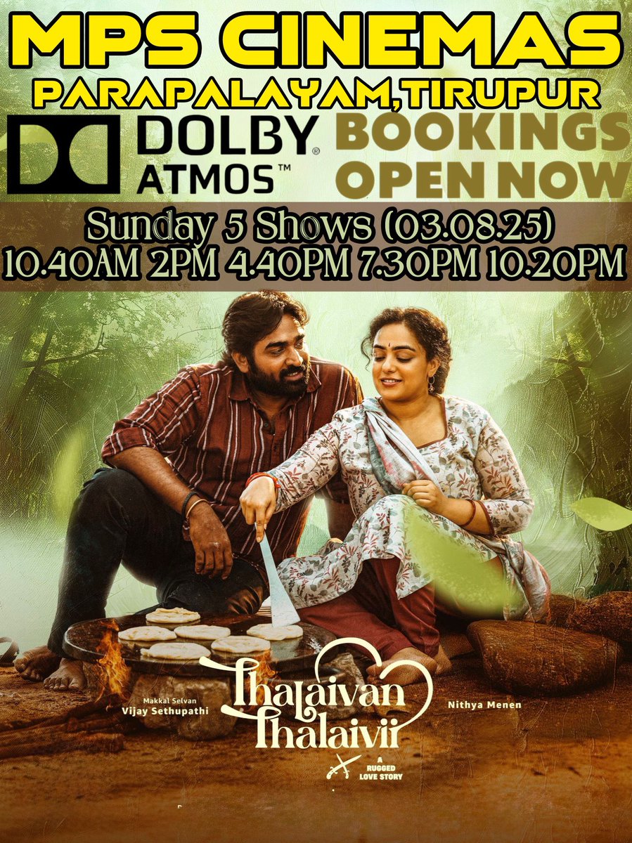 #ThalaivanThalaivii Book Now

#vijaysethupathi #NithyaMenen 
#pandiraj #sana #coolie #Maareesan #FahadhFaasil #vadivelu #Anirudh #karuppu #suriya #RJB #AmirKhan #Rajinikanth #PoojaHegde