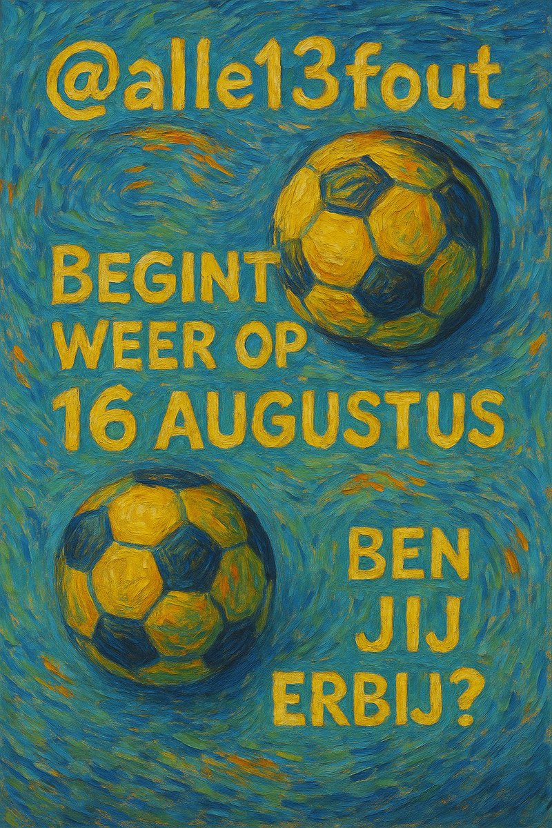 📅 staat er al een cirkeltje om de 16e augustus? 
Gaan we weer lekker de toto’s foutief invullen met z’n allen !! #alle13fout