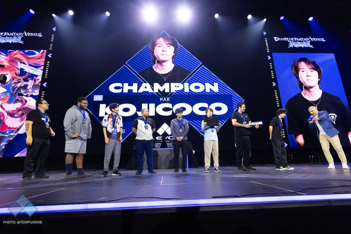 Evo (@evo) on Twitter photo Congratulations to Top 8 of Granblue Fantasy Versus: Rising at #Evo2025.
🥇 <a href="/Koujicoco/">コウジCoco</a>
🥈 <a href="/Zane_FGC/">PAR| ZaneFGC</a>
🥉 <a href="/tororo0316/">IBUSHIGIN|とろろ/Tororo</a>
🏅 <a href="/FukunagaToki/">フクナガ</a>
🏅 <a href="/zenith_gundam/">ジィニス</a>
🏅 <a href="/Rensoshi/">Monarch</a>
🏅 <a href="/ST_Vermillion/">Vermillion(FREE AGENT)</a>
🏅 <a href="/RyazoGt/">Ryazo</a> Congratulations to Top 8 of Granblue Fantasy Versus: Rising at #Evo2025.
🥇 <a href="/Koujicoco/">コウジCoco</a>
🥈 <a href="/Zane_FGC/">PAR| ZaneFGC</a>
🥉 <a href="/tororo0316/">IBUSHIGIN|とろろ/Tororo</a>
🏅 <a href="/FukunagaToki/">フクナガ</a>
🏅 <a href="/zenith_gundam/">ジィニス</a>
🏅 <a href="/Rensoshi/">Monarch</a>
🏅 <a href="/ST_Vermillion/">Vermillion(FREE AGENT)</a>
🏅 <a href="/RyazoGt/">Ryazo</a>