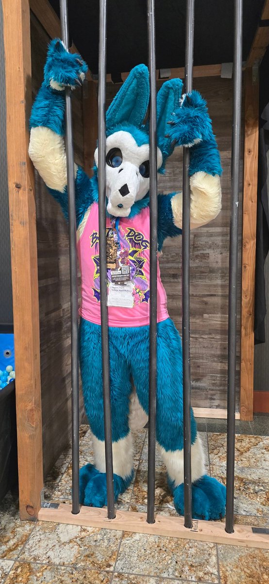You're lucky these bars are keeping me back pup~