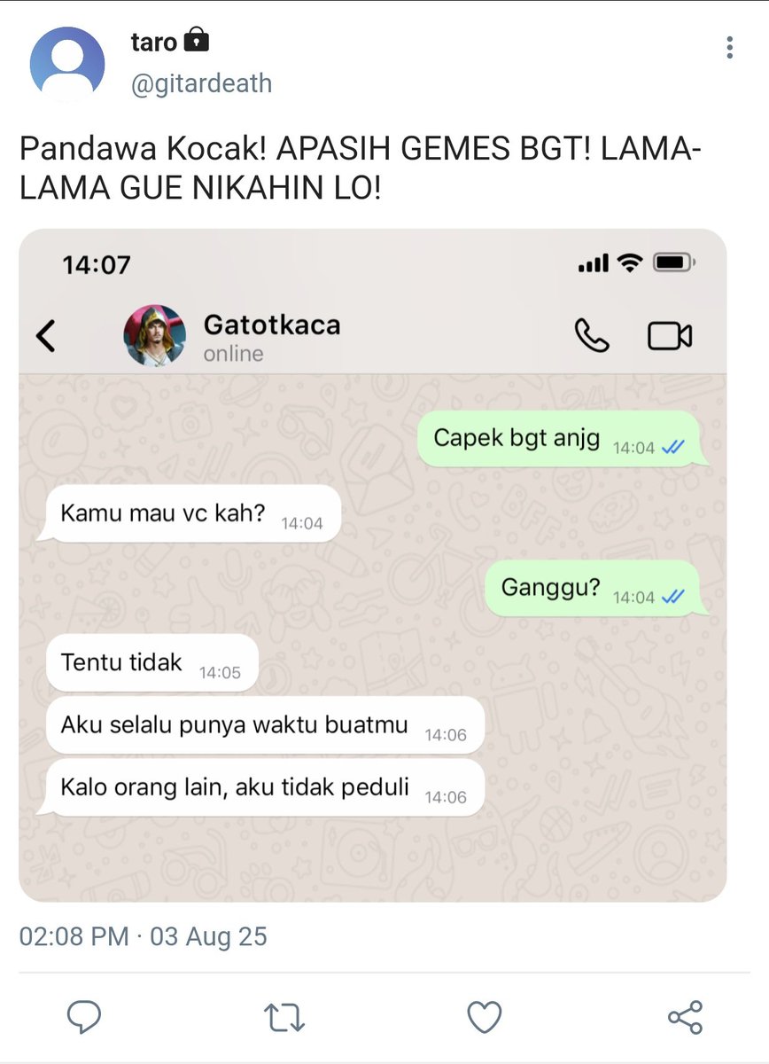 MilkteaTaro08's tweet photo. Ubi satu ini galak, giliran suruh confess malah pura-pura budek
#GaMar #GatotxMartis https://t.co/eGEE8RmHa4