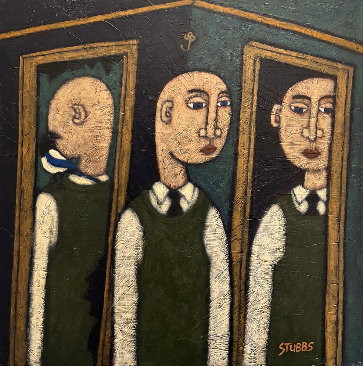 New painting:
'Reflection'
50 x 50cm

Now available: wormwoodstubbs.com

#naiveart