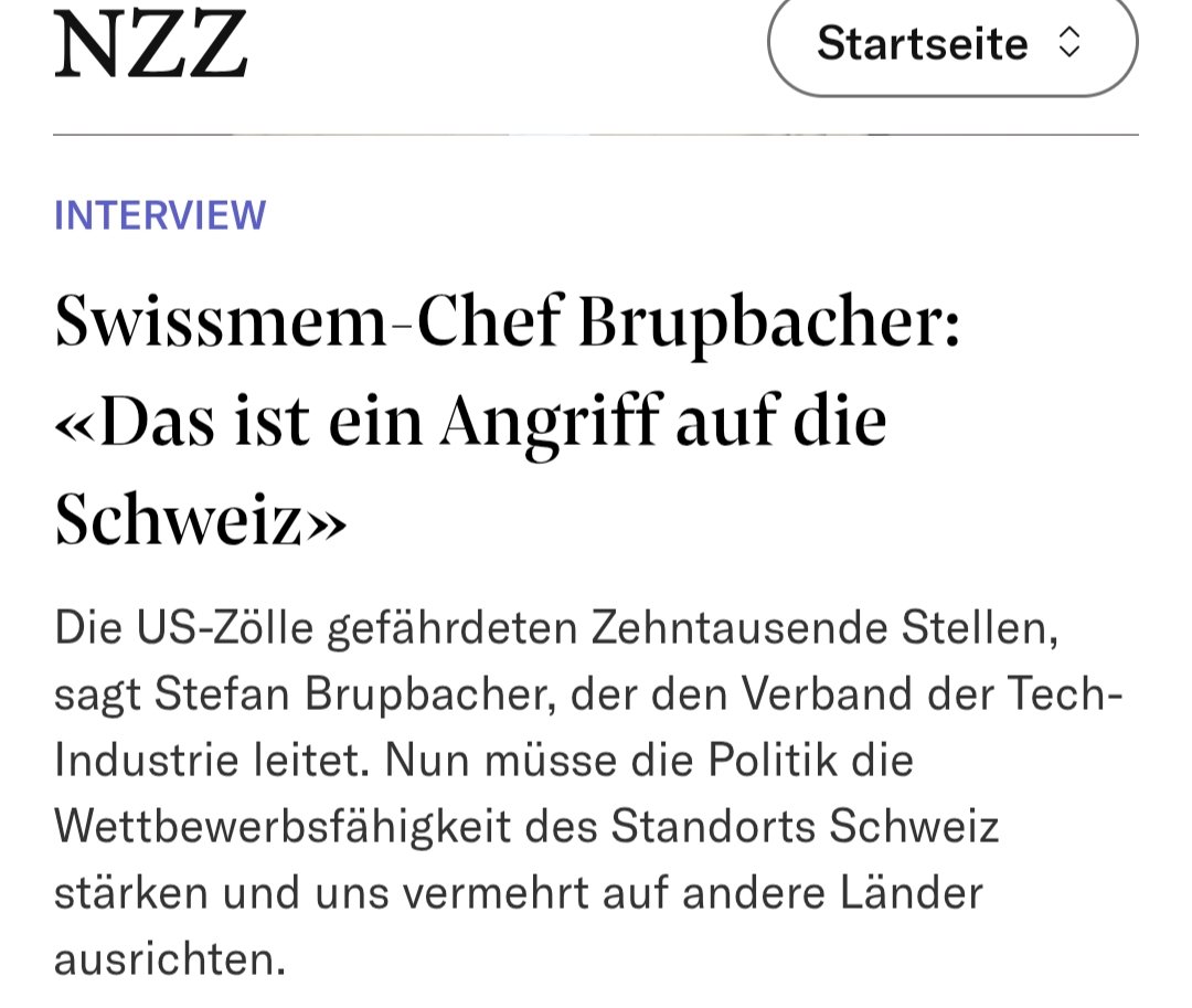 Wirtschaftskrieg ist die reale Bedrohung für die Schweiz.
Sollte man evtl bedenken bei den Diskussionen um die Aufrüstung des Landes.
Und auch bei welchen "Freunden" man Milliarden für Kriegsgerät ausgibt.