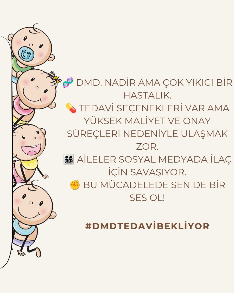 İlaç bekleyen her gün, 
kaybedilen bir kas demek maalesef‼️‼️
#DMDtedaviBekliyor
<a href="/saglikbakanligi/">T.C. Sağlık Bakanlığı</a> <a href="/drmemisoglu/">Prof. Dr. Kemal Memişoğlu</a> <a href="/suayipbirinci/">Doç. Dr. Şuayıp Birinci</a> <a href="/DrYerebakan/">Dr. Halit Yerebakan</a>