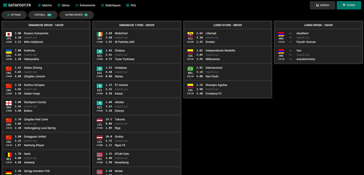 Salut l’équipe ! 👋

La page Planning vient officiellement d’être livrée ce matin sur Datafoot 👨‍💻

C’est la première brique d’un chantier plus large que je lance pour cette saison 🧱

Pensez à aimer ❤️ et repost ♻️ ce post pour le soutien 🙏

Petit thread pour tout vous expliquer