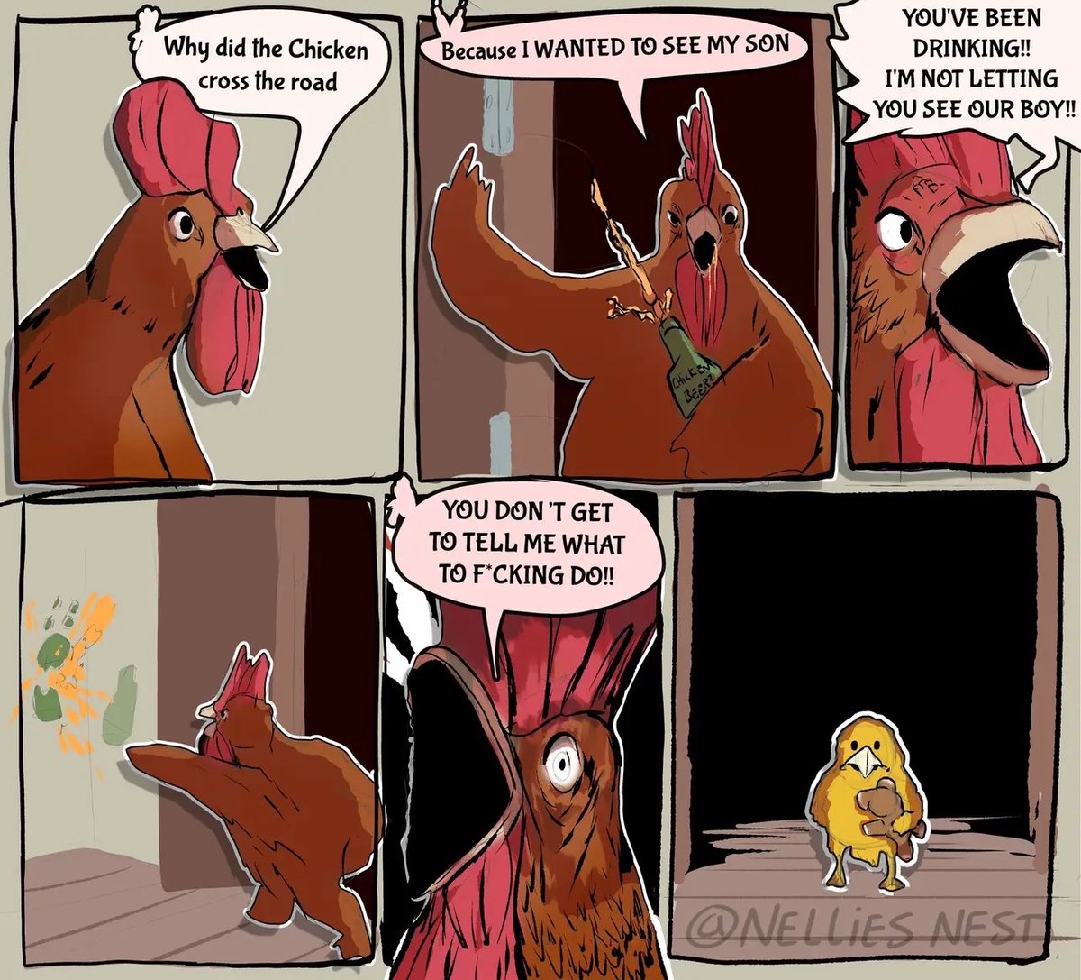 ChickenCubeCoop's tweet photo. Meanwhile in the land of non-automaton chickens things are not so rosy… https://t.co/Ub1rUe2TEI