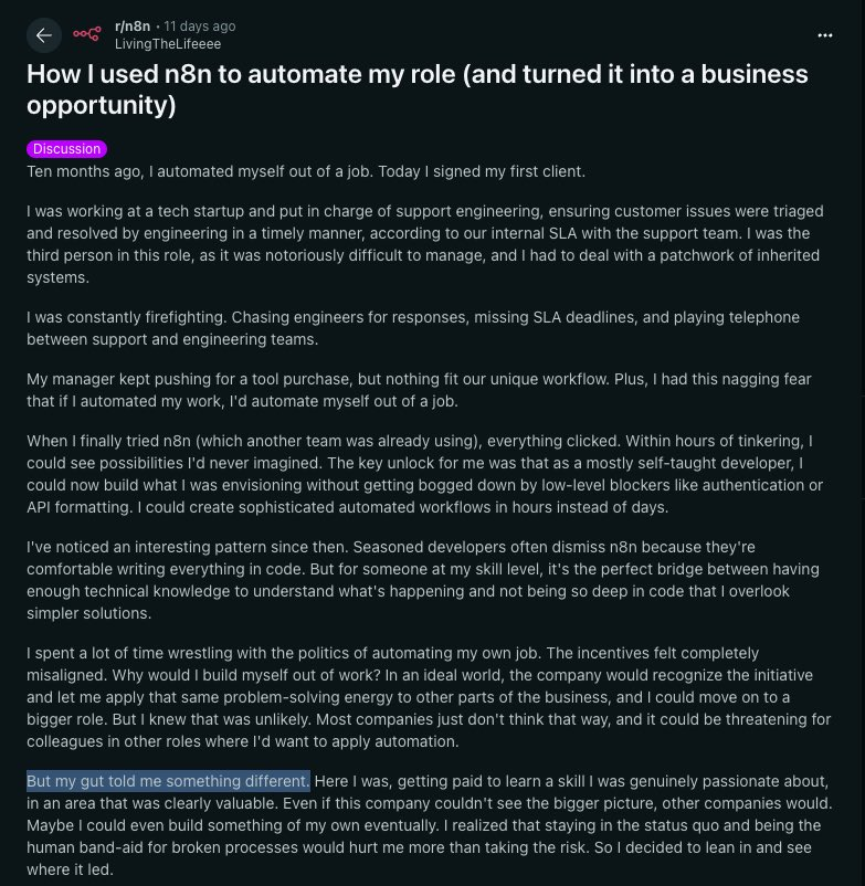 ça utilise n8n pour automatiser son travail