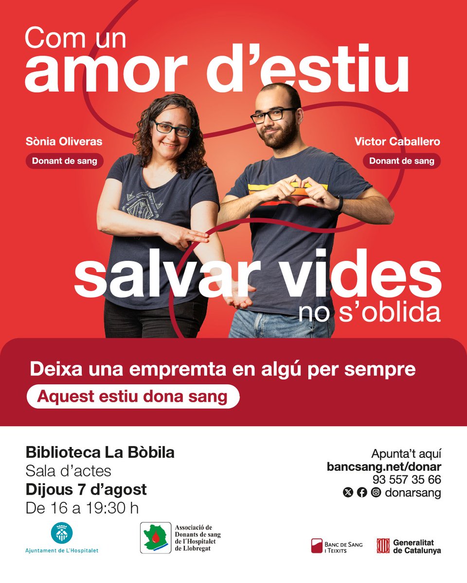 DeHospitalet's tweet photo. t´esperem a la Biblioteca de La Bòbila per fer tu Donaciò de Sang, de 16.00 a 19.30 h. L.Hospitalet. https://t.co/X5CAkNqM8r
