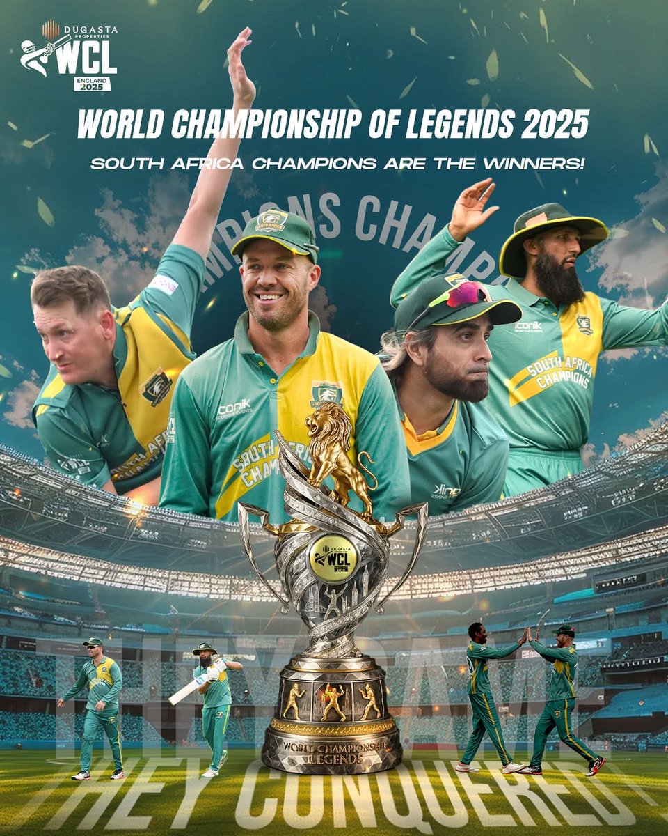 AfricaFactsZone's tweet photo. South Africa have won the 2025 World Championship of Legends. https://t.co/4mECvrPg7U