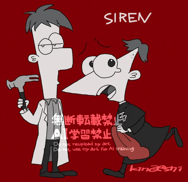 かなり昔に描いてた義兄弟SIRENがまだ残っていた まさに今年にもふさわしいじゃないかということで再掲 SIRENもフィニファも夏を感じられて大好きだよ～