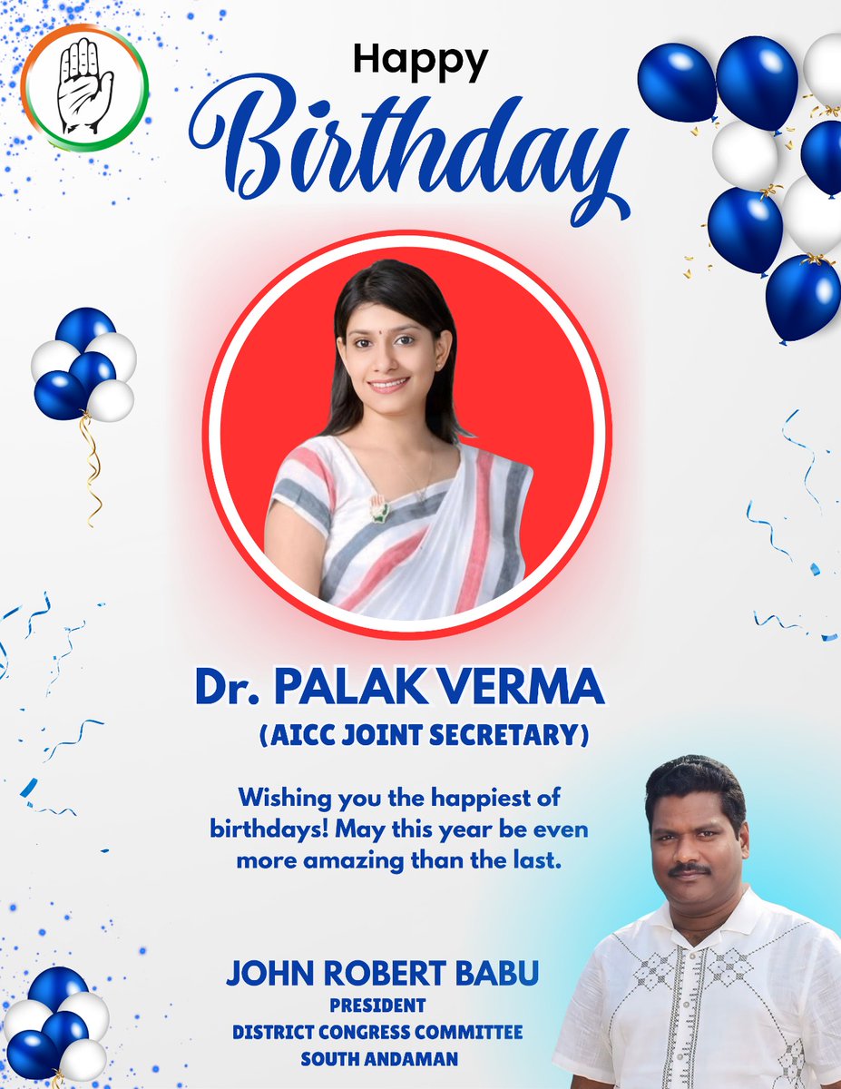 "Wishing our esteemed AICC Incharge <a href="/DrPalakVermaINC/">Dr.Palak Verma</a> a very happy birthday! Your dedication &amp; leadership have strengthened our organization. We're grateful for your passion &amp; vision. Here's to achieving greater heights under your guidance! #HappyBirthdayDrPalakVerma #Congress