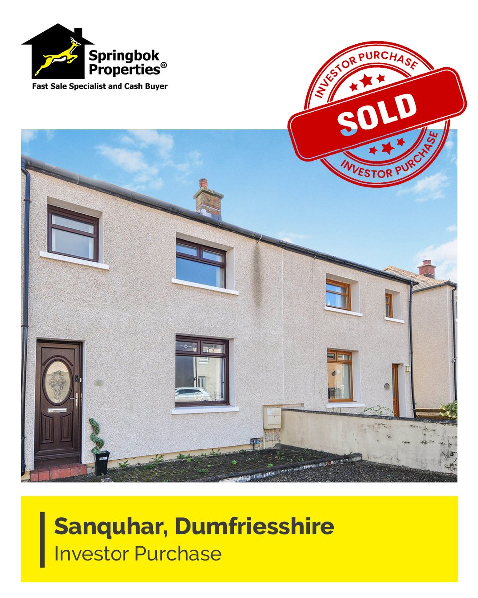 📣 Attention #propertyinvestors! Ready for your next investment? Go to: springbokproperties.co.uk to find properties all over the UK, like this one in #Sanquhar 
#investinproperty #investorpurchase #buywithSpringbok #propertyinvestment