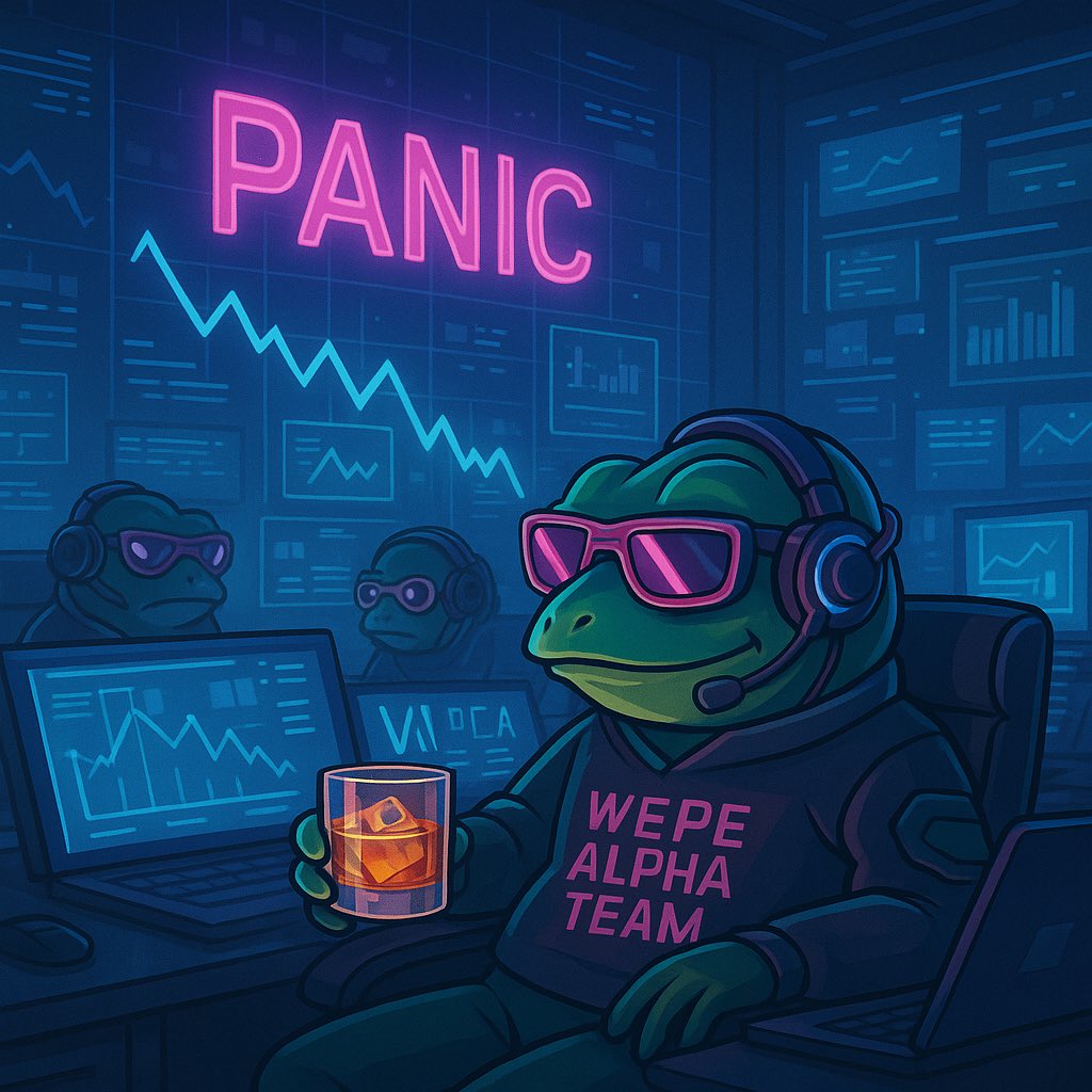 Dome alias Maupa $Wepe Chad (@domemaupa) on Twitter photo While the markets burn and weak hands sell in panic, the Wepe Alpha Team 🐸⚔️ sits calm and calculated in their neon-lit command center.
“We saw it coming. While they scream, we accumulate.”
On every hoodie: WEPE ALPHA TEAM.
<a href="/WEPEToken/">Wall Street Pepe</a> While the markets burn and weak hands sell in panic, the Wepe Alpha Team 🐸⚔️ sits calm and calculated in their neon-lit command center.
“We saw it coming. While they scream, we accumulate.”
On every hoodie: WEPE ALPHA TEAM.
<a href="/WEPEToken/">Wall Street Pepe</a>