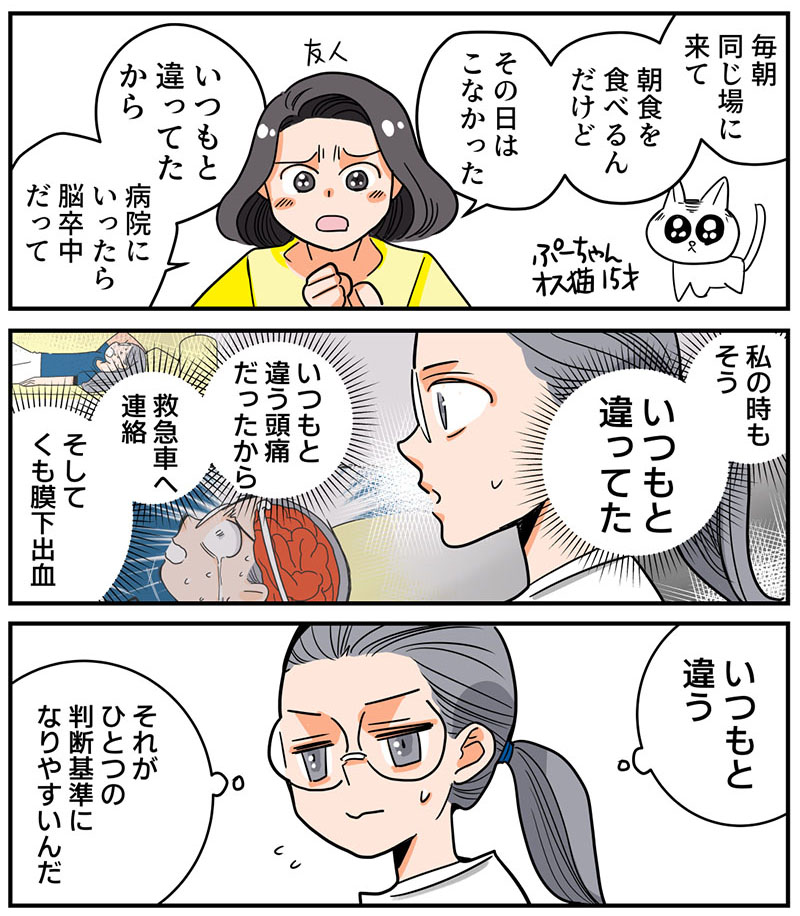 「いつもと違う」
「違和感がある」

それだけで十分なサインになる！