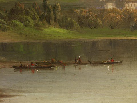 IlustresMarinos's tweet photo. Escena de río, 1868.
Robert Seldon Duncanson 🇺🇸
Paleta de color crea una escena romántica.
Luz en esos “blancos”, edificación, ¿en ruinas?, vestimenta.
Mansedumbre de las aguas en las que se reflejan las personas y embarcaciones.
#PIMart
Vía @walters_museum https://t.co/utMYUk1Rcp
