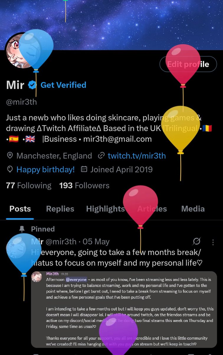mir3th's tweet photo. One year older but none the wiser (at least not that much LOL)🤣 #balloonday https://t.co/dC041BQW02