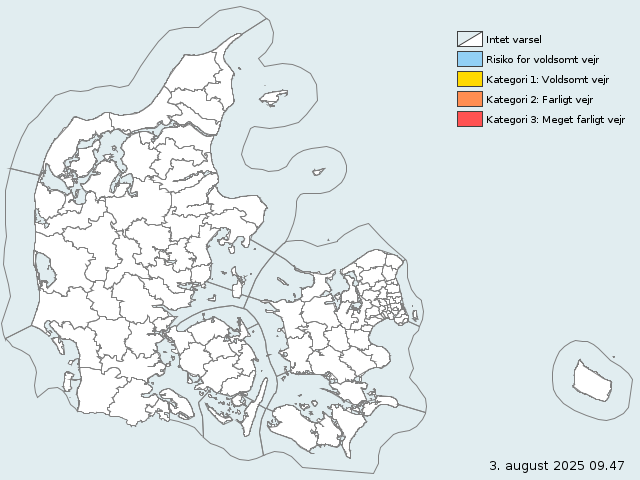 DMI risiko for kraftig regn  ophører: dmi.dk/varsler/