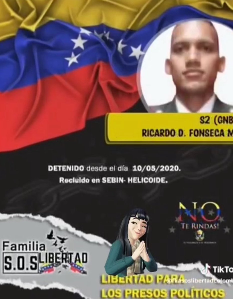 zulimadelvalle's tweet photo. Recordemos a S2 Ricardo Fonseca ,un #Gedeon que no puede quedar en el olvido. #liberenARicardoFonseca todos los presos políticos militares y civiles son importante. Son 5 años y casi 3 meses detenido siendo inocente. https://t.co/RiHKQtA5yK