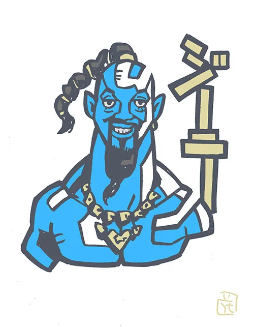 このタッチで映画キャライラスト ジーニー #このタッチ #ファンアート #アラジン