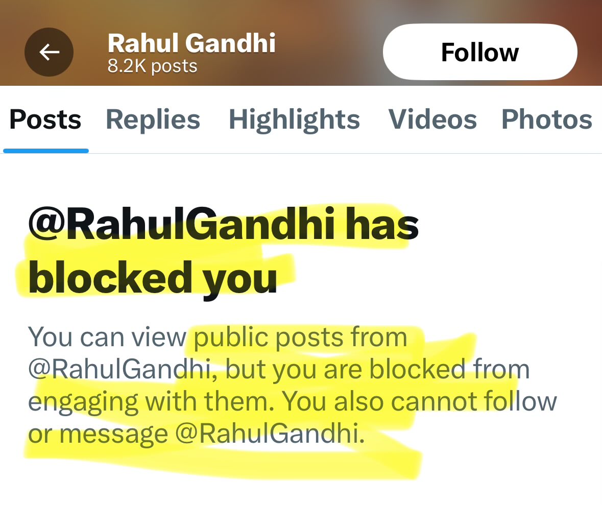 Do not be scared bolnewale doosron ko block nahin karte hai 

Ask him to unblock &amp; practice what he preaches <a href="/INCIndia/">Congress</a>