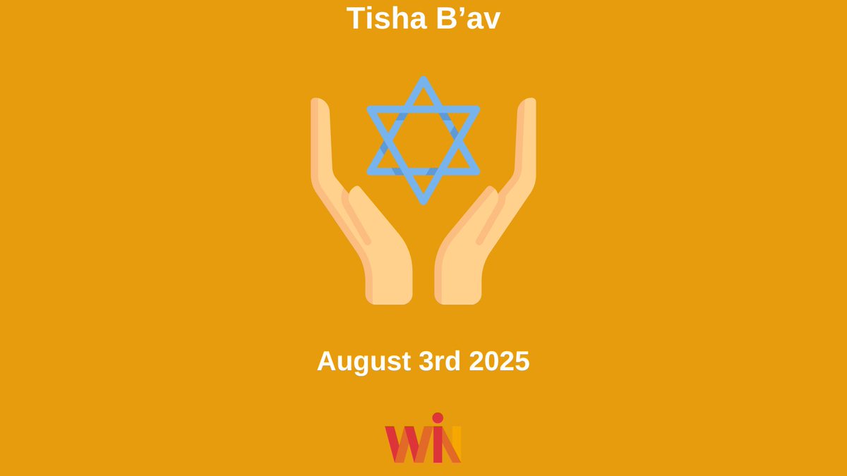 Tisha B'av is the most solemn day in the Jewish calendar &amp; a full day fast as the conclusion of 3 weeks of mourning. Communities remember the destruction of the 1st &amp; 2nd temple &amp; other tragedies in Jewish history. The Book of Lamentations is read in synagogue today. #Judaism