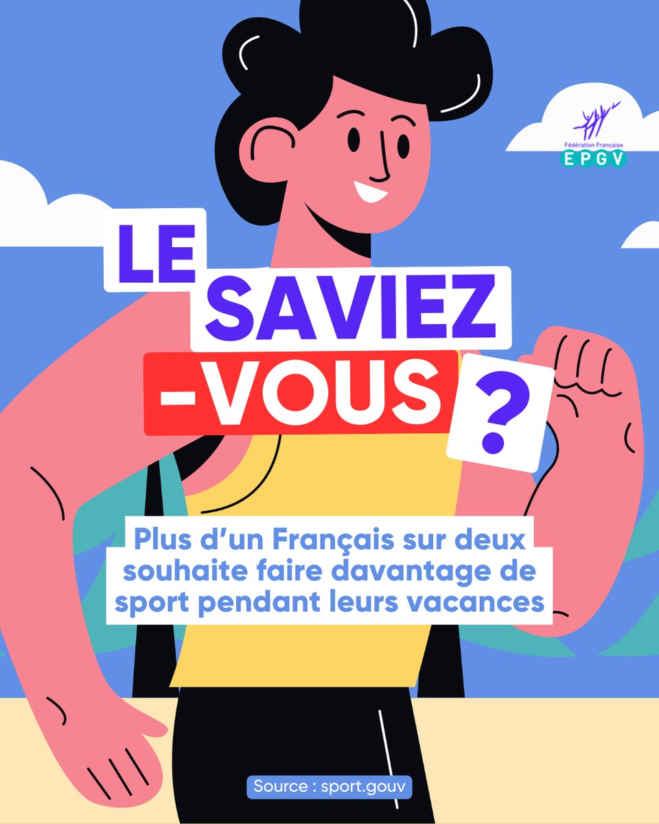 ffepgv's tweet photo. 💡 1 Français sur 2 veut faire + de sport pendant les vacances ! 🏖️

C’est le moment idéal pour (re)prendre plaisir à bouger et tester de nouvelles activités ! 💪☀️

#VacancesSportives #SportEtBienÊtre #FFEPGV https://t.co/Oh1uRO2Qlt