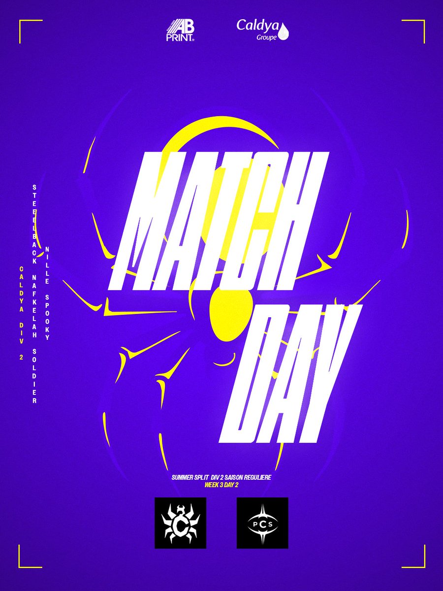 Il est l'heure de les faire tomber une seconde fois ! 
La victoire n'est pas une option ! 

<a href="/PCSDIV2/">PCS #DIV2 ⚜️</a> soyez prêts, votre règne s'achève aujourd'hui ! 👊

🕐13h00 
🎙️<a href="/Souledge_BGC/">Souledge</a> x <a href="/VallheimLoL/">Vallheim</a>
➡️twitch.tv/souledge_bgc
 #CLAWIN