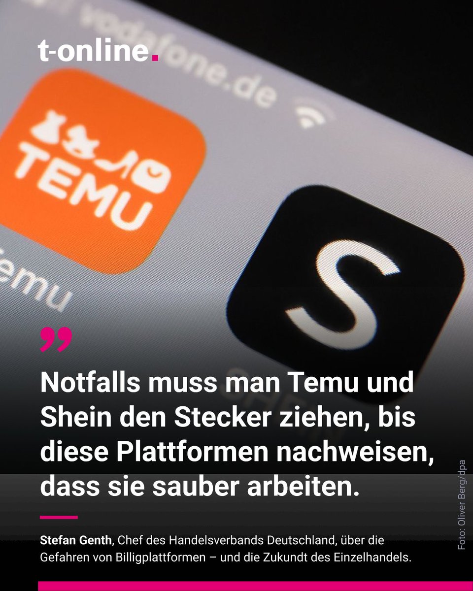 Stefan Genth, Hauptgeschäftsführer des #HDE, ist überzeugt von der Zukunft des Einzelhandels. Doch hohe Kosten und chinesische #Billigimporte treiben die Branche in die Enge. Was es laut ihm nun braucht ➡️ t-online.de/finanzen/aktue…