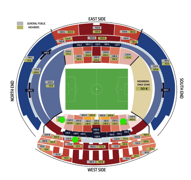 🎟 I have 3 seats for Atlético Madrid vs Real Madrid
📅 Sep 28 @ Metropolitano
🟢 Marked in image:
– 1x Section 102 (Lower)
– 1x Section 109 (Lower)
– 1x Section 309 (Upper)
✅ Delivery: PDF
💬 DM if interested 
#AtleticoMadrid #RealMadrid #MadridDerby #DerbiMadrileño