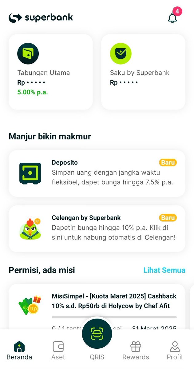 pinkstarprada's tweet photo. Buka rekening SUPERBANK dapet 25k (S&amp;K simpan saldo min 1 jt, buka deposito, kode reff RLM4EL)

Benefits:
•ada fitur saku dan celengan
•bunga tinggi hingga 10% p.a
•free admin transfer 200x
•bebas admin bulanan
•Pake no hp, KTP, kode reff RLM4EL aja

#superbank #zonauang https://t.co/J2Nd2vZtdG