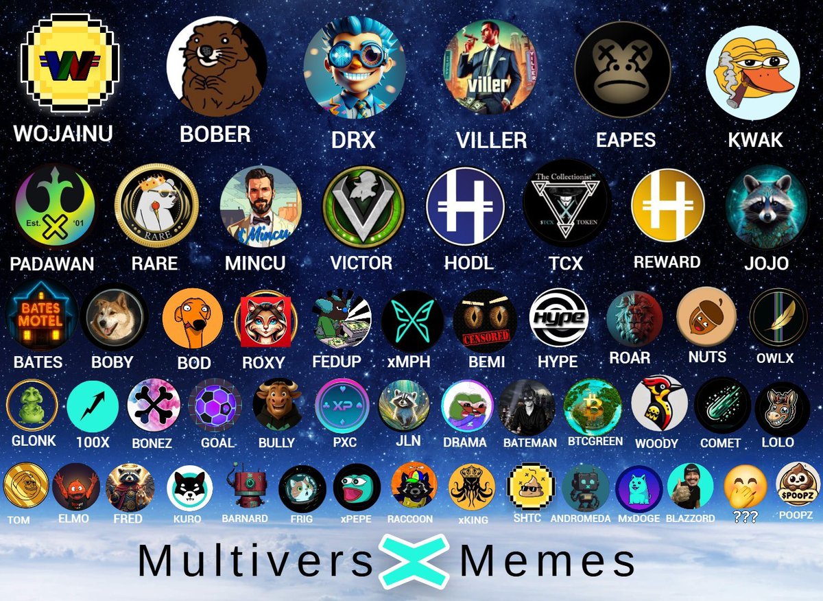 🎯 #Memecoins on steroids in #MultiversX!

💥 It's more than just hype. It's community, culture, and Web3 in motion.

🚀 MarketCap Titans
🤑 $WOJAINU <a href="/Woja_inu/">WojaX</a> $2.5M
🦫 $BOBER <a href="/BoberCTO/">BOBER</a> $1.4M
🐒 $EAPES <a href="/EAPESCLUB/">EAPES</a> $230K
🤵‍♂️ $VILLER <a href="/viller0214/">Viller0214</a> $216K
👨‍⚕️ $DRX <a href="/DoctorX_Meme/">DoctorX</a> $212K
🦆