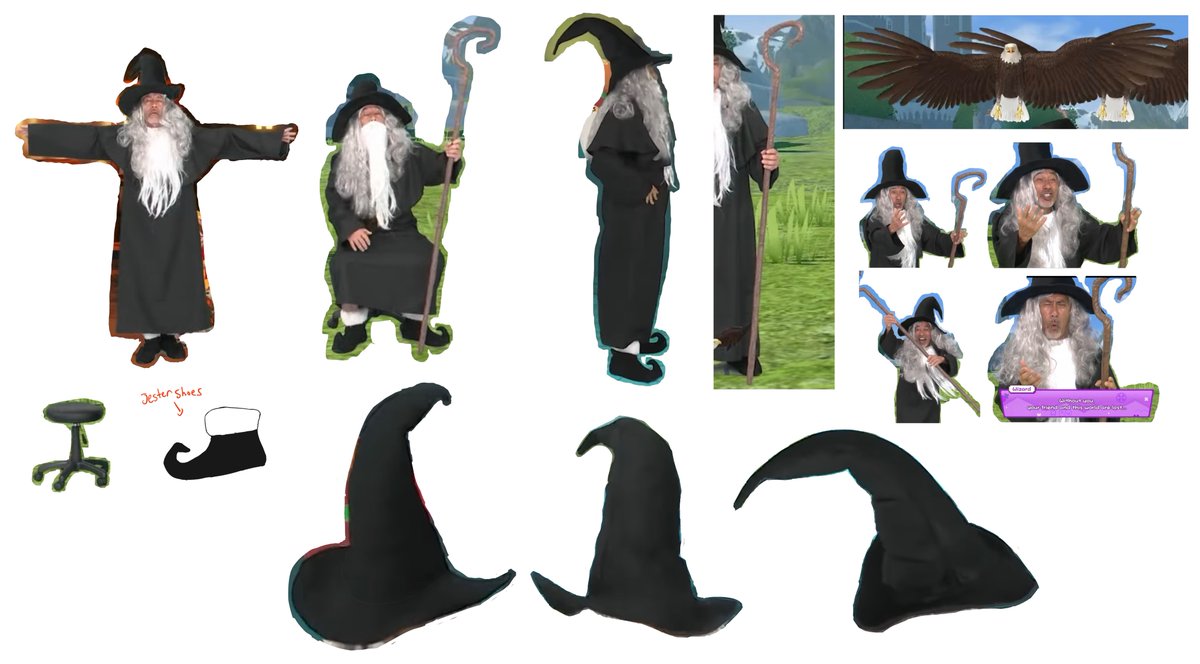 Wizard Oji-San character sheet for artists #Gigi3D